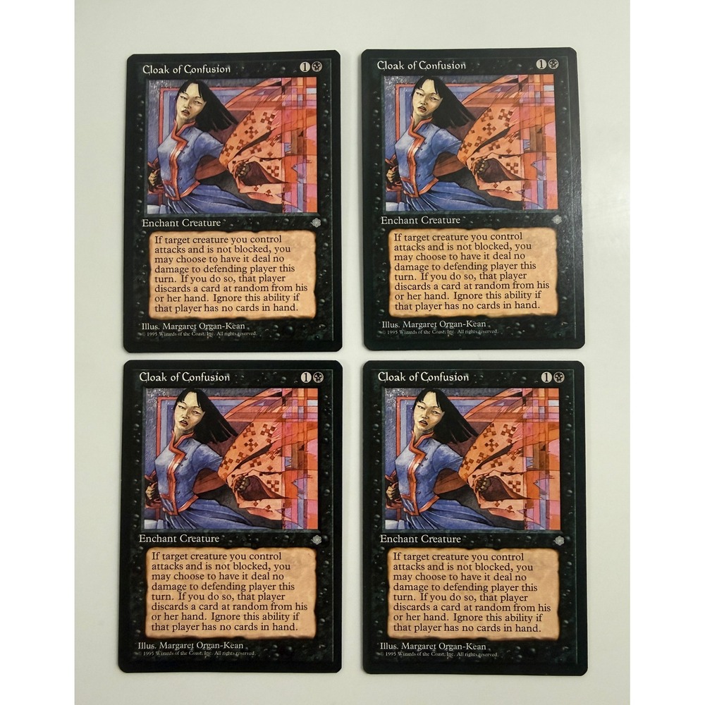 Magic The Gathering Cloak of Confusion Kids OS Black Ice Age MTG Cards Lot of 4